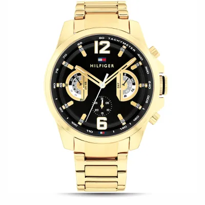 Tommy Hilfiger Tucker Multi-Function Gold Tone & Black Watch